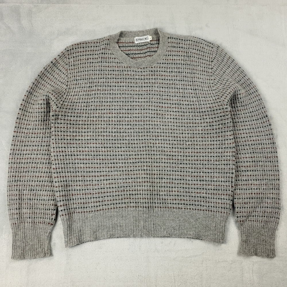 Vintage 80s Wool Sweater Womens Large BP Britches Pullover Preppy Retro Grandpa
